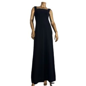 Vintage Fred Rothschild CA Black sleeveless maxi dress 33” bust
